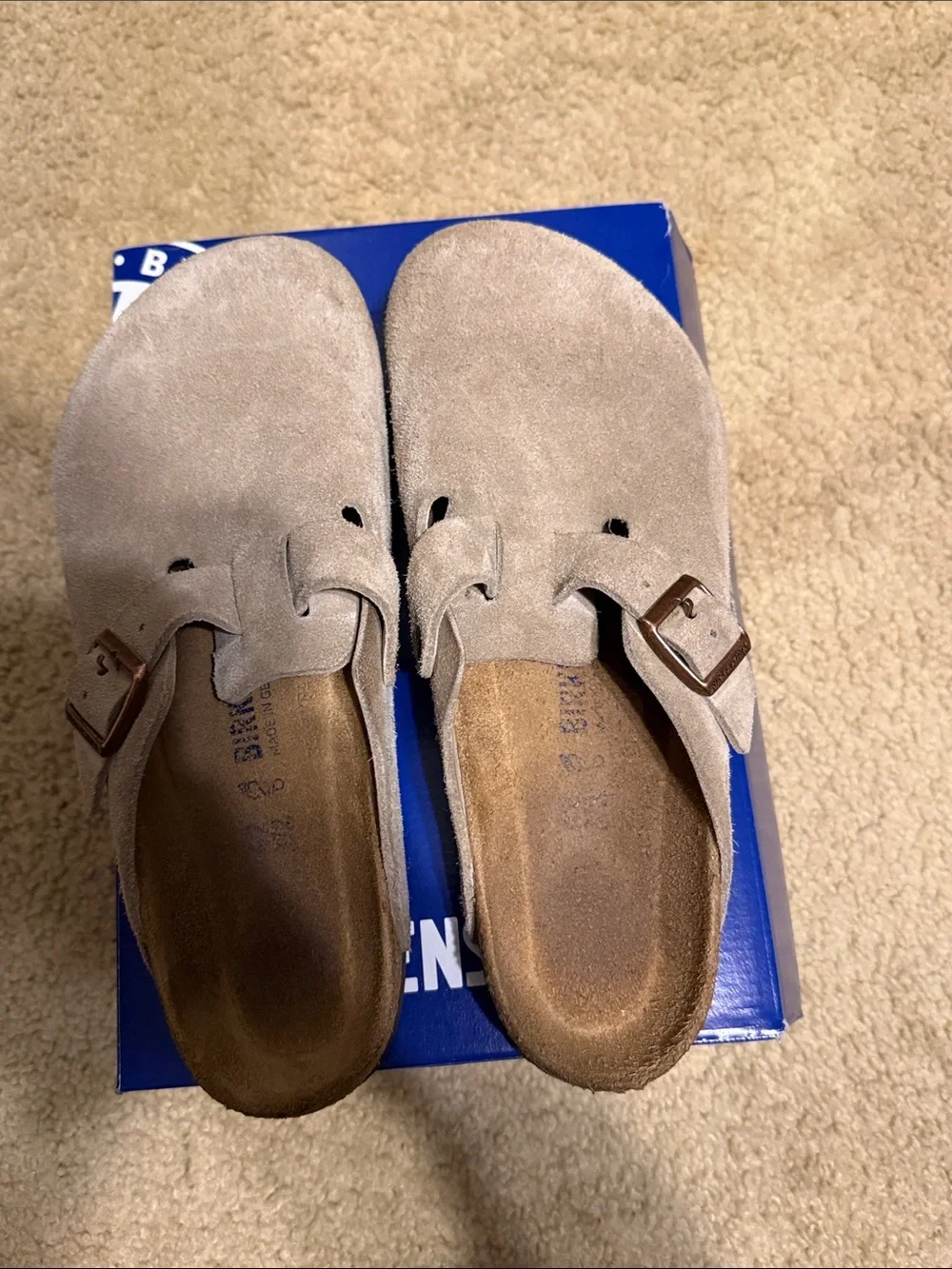 Birkenstock Men's Slip-On Suede Clog in Taupe